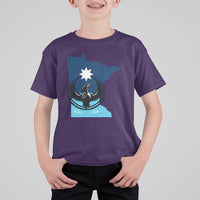 Minnesota Loon Rising T Shirt For Kid Star Emblem MN State Flag Pride