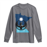 Minnesota Loon Rising Long Sleeve Shirt Star Emblem MN State Flag Pride