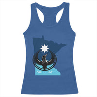 Minnesota Loon Rising Racerback Tank Top Star Emblem MN State Flag Pride