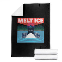 Melt Ice Red Eye Laser Loon Throw Blanket Political Resistance Minnesota Protest
