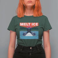 Melt Ice Red Eye Laser Loon T Shirt For Women Political Resistance Minnesota Protest
