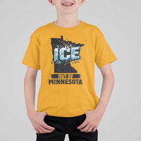 Ice Out of Minnesota T Shirt For Kid MN State Map Abolish Ice Protest