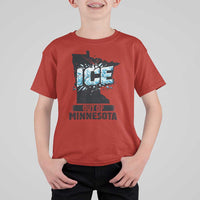 Ice Out of Minnesota T Shirt For Kid MN State Map Abolish Ice Protest