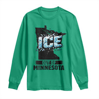 Ice Out of Minnesota Long Sleeve Shirt MN State Map Abolish Ice Protest