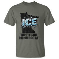 Ice Out of Minnesota T Shirt MN State Map Abolish Ice Protest