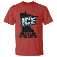 Ice Out of Minnesota T Shirt MN State Map Abolish Ice Protest