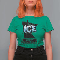 Ice Out of Minnesota T Shirt For Women MN State Map Abolish Ice Protest