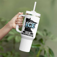 Ice Out of Minnesota Tumbler With Handle MN State Map Abolish Ice Protest