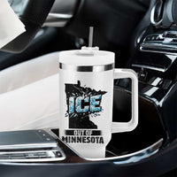Ice Out of Minnesota Tumbler With Handle MN State Map Abolish Ice Protest