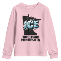 Ice Out of Minnesota Youth Sweatshirt MN State Map Abolish Ice Protest