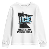 Ice Out of Minnesota Youth Sweatshirt MN State Map Abolish Ice Protest