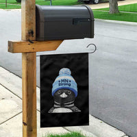 MN Strong Winter Loon with Blue Beanie Garden Flag Stand with Minnesota Justice Protest