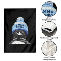 MN Strong Winter Loon with Blue Beanie Garden Flag Stand with Minnesota Justice Protest