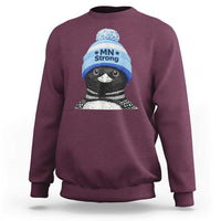MN Strong Winter Loon with Blue Beanie Sweatshirt Stand with Minnesota Justice Protest