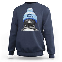 MN Strong Winter Loon with Blue Beanie Sweatshirt Stand with Minnesota Justice Protest