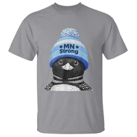 MN Strong Winter Loon with Blue Beanie T Shirt Stand with Minnesota Justice Protest