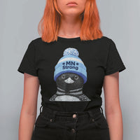 MN Strong Winter Loon with Blue Beanie T Shirt For Women Stand with Minnesota Justice Protest