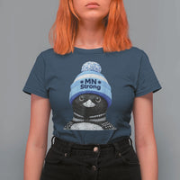 MN Strong Winter Loon with Blue Beanie T Shirt For Women Stand with Minnesota Justice Protest