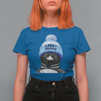 MN Strong Winter Loon with Blue Beanie T Shirt For Women Stand with Minnesota Justice Protest