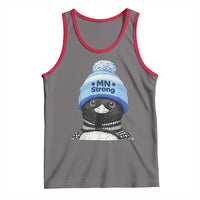 MN Strong Winter Loon with Blue Beanie Tank Top Stand with Minnesota Justice Protest