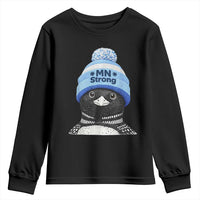 MN Strong Winter Loon with Blue Beanie Youth Sweatshirt Stand with Minnesota Justice Protest