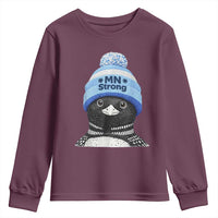 MN Strong Winter Loon with Blue Beanie Youth Sweatshirt Stand with Minnesota Justice Protest