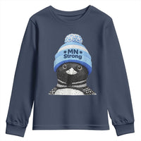 MN Strong Winter Loon with Blue Beanie Youth Sweatshirt Stand with Minnesota Justice Protest