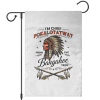 Funny I'm Chief Pokalotatwat from The Tribe Garden Flag Indigenous Native American Vintage Headdress