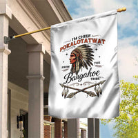 Funny I'm Chief Pokalotatwat from The Tribe Garden Flag Indigenous Native American Vintage Headdress