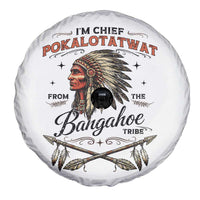Funny I'm Chief Pokalotatwat from The Tribe Spare Tire Cover Indigenous Native American Vintage Headdress