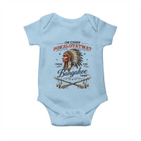 Funny I'm Chief Pokalotatwat from The Tribe Baby Onesie Indigenous Native American Vintage Headdress