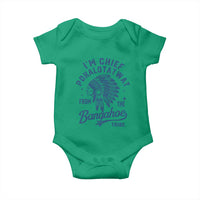 Funny I'm Chief Pokalotatwat from The Tribe Baby Onesie Indigenous Native American Headdress