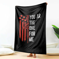 You AR The One for Me Throw Blanket Patriotic Valentine Gun Romantic Rifle and Flag
