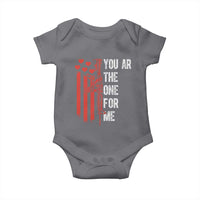 You AR The One for Me Baby Onesie Patriotic Valentine Gun Romantic Rifle and Flag