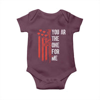You AR The One for Me Baby Onesie Patriotic Valentine Gun Romantic Rifle and Flag