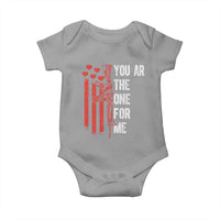 You AR The One for Me Baby Onesie Patriotic Valentine Gun Romantic Rifle and Flag