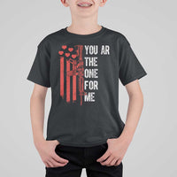 You AR The One for Me T Shirt For Kid Patriotic Valentine Gun Romantic Rifle and Flag