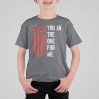 You AR The One for Me T Shirt For Kid Patriotic Valentine Gun Romantic Rifle and Flag