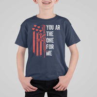 You AR The One for Me T Shirt For Kid Patriotic Valentine Gun Romantic Rifle and Flag