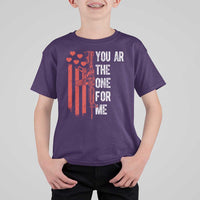 You AR The One for Me T Shirt For Kid Patriotic Valentine Gun Romantic Rifle and Flag