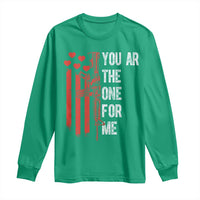 You AR The One for Me Long Sleeve Shirt Patriotic Valentine Gun Romantic Rifle and Flag
