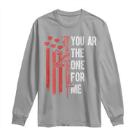 You AR The One for Me Long Sleeve Shirt Patriotic Valentine Gun Romantic Rifle and Flag
