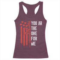 You AR The One for Me Racerback Tank Top Patriotic Valentine Gun Romantic Rifle and Flag