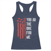 You AR The One for Me Racerback Tank Top Patriotic Valentine Gun Romantic Rifle and Flag