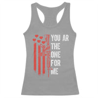 You AR The One for Me Racerback Tank Top Patriotic Valentine Gun Romantic Rifle and Flag