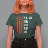You AR The One for Me T Shirt For Women Patriotic Valentine Gun Romantic Rifle and Flag