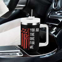 You AR The One for Me Tumbler With Handle Patriotic Valentine Gun Romantic Rifle and Flag