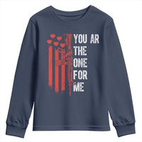 You AR The One for Me Youth Sweatshirt Patriotic Valentine Gun Romantic Rifle and Flag