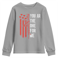 You AR The One for Me Youth Sweatshirt Patriotic Valentine Gun Romantic Rifle and Flag