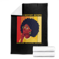 Black History Month Afro Woman Throw Blanket Educated Melanated Elevated African American Empowerment